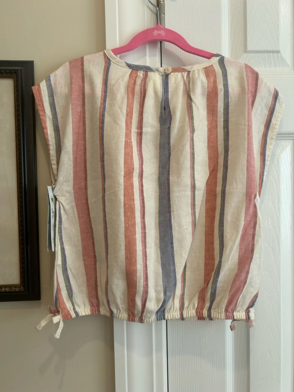 Carter's Girls' Cream Multi-Stripe Short Sleeve Top